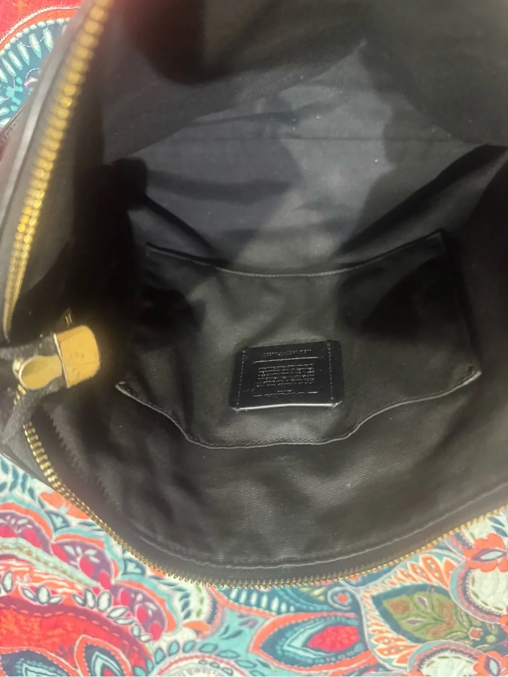 Coach Black Pebbled Leather Crossbody Shoulder Bag with Gold Hardware